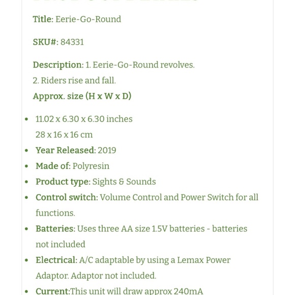 Lemax spooky town Eerie-Go-Round - Picture 5 of 5